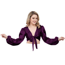 Fosse Satin Ruffle Dance Top, unique performance choli shade.