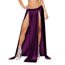 Satin Maxi Skirt Front Slit | Full Length Party Wear S-3XL S96