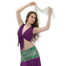 Chiffon Belly Dance Ruffle Top | Sleeveless Self-Tie S-5XL | 30 Colors C68