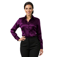 Satin Long Sleeve Button Down Shirt | Elegant Blouse S-3XL | 41 Colors S81