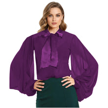 Chiffon Button Down Shirt | Sheer Blouse S-5XL | 30 Colors C47