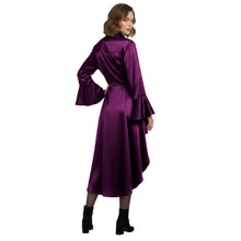 Satin Victorian Long Shirt Dress | Button Down Tunic S-3XL | 41 Colors S113