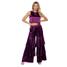Satin 3-Layer Palazzo Pants | Wide Leg Party Trousers S-3XL | 41 Colors S97