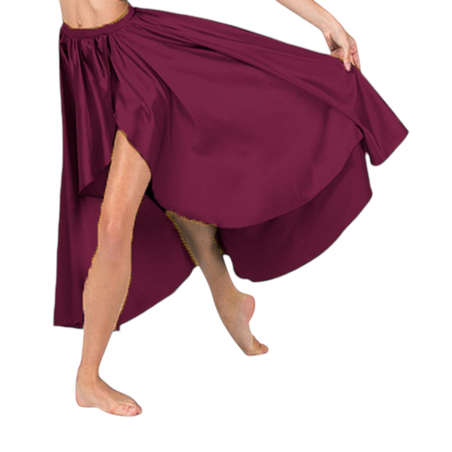 Satin High Low Asymmetrical Skirt  Ballet Dance Skirt S73-Regular Size 3