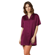 Satin Night Wear Long Shirt | Loose Sleep Shirt Dress S-3XL | 41 Colors S111