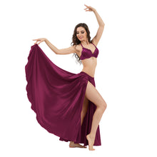 Satin Full Circle Belly Dance Skirt | Side Slit Flow S-5XL S2