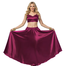 Satin Half Circle Belly Dance Skirt | Elegant Flow S-3XL | 41 Colors S9