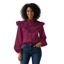 Bliss Satin Long Sleeve Shirt, dreamy classic blouse color.
