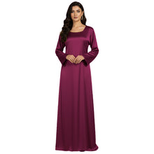 Satin Long Sleeve Modest Gown | Full Length Hijab Dress S-3XL | 41 Colors S121