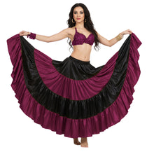 Satin 25 Yd 4 Tier Multi Color Skirt | Belly Dance Flow S-5XL S5