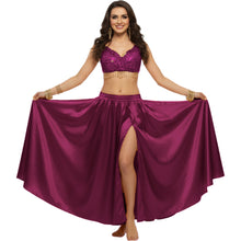Satin Half Circle Dance Skirt | Side Slit Flow S-3XL | 41 Colors S15