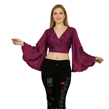 Fosse Satin Ruffle Crop Top, unique adjustable blouse shade.