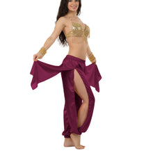 Satin Harem Pants w/ Side Slit | Belly Dance Flow S-3XL | 41 Colors S144