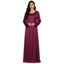 Satin Long Sleeve Modest Gown | Full Length Hijab Dress S-3XL | 41 Colors S121