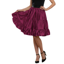 Fluroscent Green Satin Ruffle Party Mini, vibrant neon three-layer skirt.