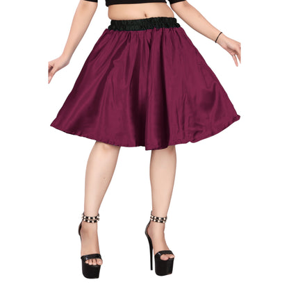 Satin Short Party wear Skirt S14-Regular Size 3