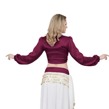 Cream Satin Ruffle Dance Top, soft shiny performance choli.