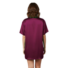 Satin Night Wear Long Shirt | Loose Sleep Shirt Dress S-3XL | 41 Colors S111