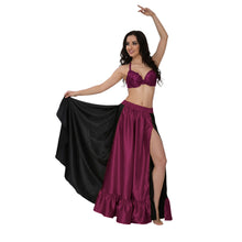 Satin Half Circle Skirt w/ Frill | Elegant Dance Flow S-3XL | 41 Colors S52