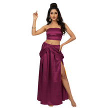 Satin Side Cut Draped Skirt | High Slit Flow Maxi S-3XL | 41 Colors S42