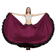Satin 16 Yard Full Circle Skirt Black Frill | Pro Flow S-3XL S51