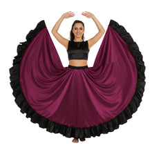 Satin 16 Yard Full Circle Skirt Black Frill | Pro Flow S-3XL S58