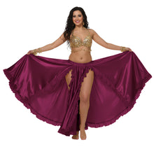 Satin Full Circle Skirt w/ Slit | 360° Dance Flow S-3XL | 41 Colors S102
