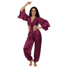 Satin Belly Dance Harem & Top Set | Full Costume S-3XL | 41 Colors S51