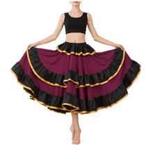 Satin Full Circle Skirt Black Frill | 360° Dance Flow S-3XL S75