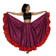 Satin 12 Yard Full Circle Skirt Red Frill | Pro Flow S-3XL S54