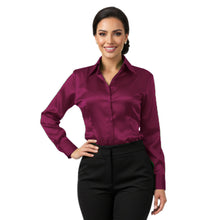 Satin Long Sleeve Button Down Shirt | Elegant Blouse S-3XL | 41 Colors S81