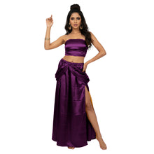 Satin Side Cut Draped Skirt | High Slit Flow Maxi S-3XL | 41 Colors S42