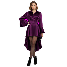 Satin Victorian Long Shirt Dress | Button Down Tunic S-3XL | 41 Colors S113