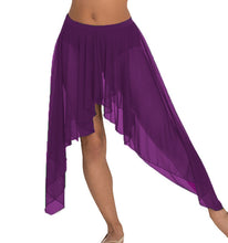 Belly Dance Side Asym Skirt | Sheer Flow | 30 Colors S-5XL C44