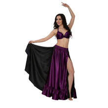 Satin Half Circle Skirt w/ Frill | Elegant Dance Flow S-3XL | 41 Colors S52