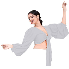 Chiffon Belly Dance Ruffle Top | Flowy Sleeve Choli S-5XL | 30 Colors C72