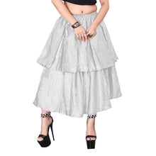 Satin 2 Layer Party wear midi Skirt S101-Regular Size 3