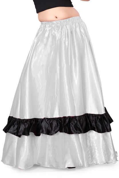 Belly Dance Satin Full Circle Skirt With Frill S33-Regular Size 3