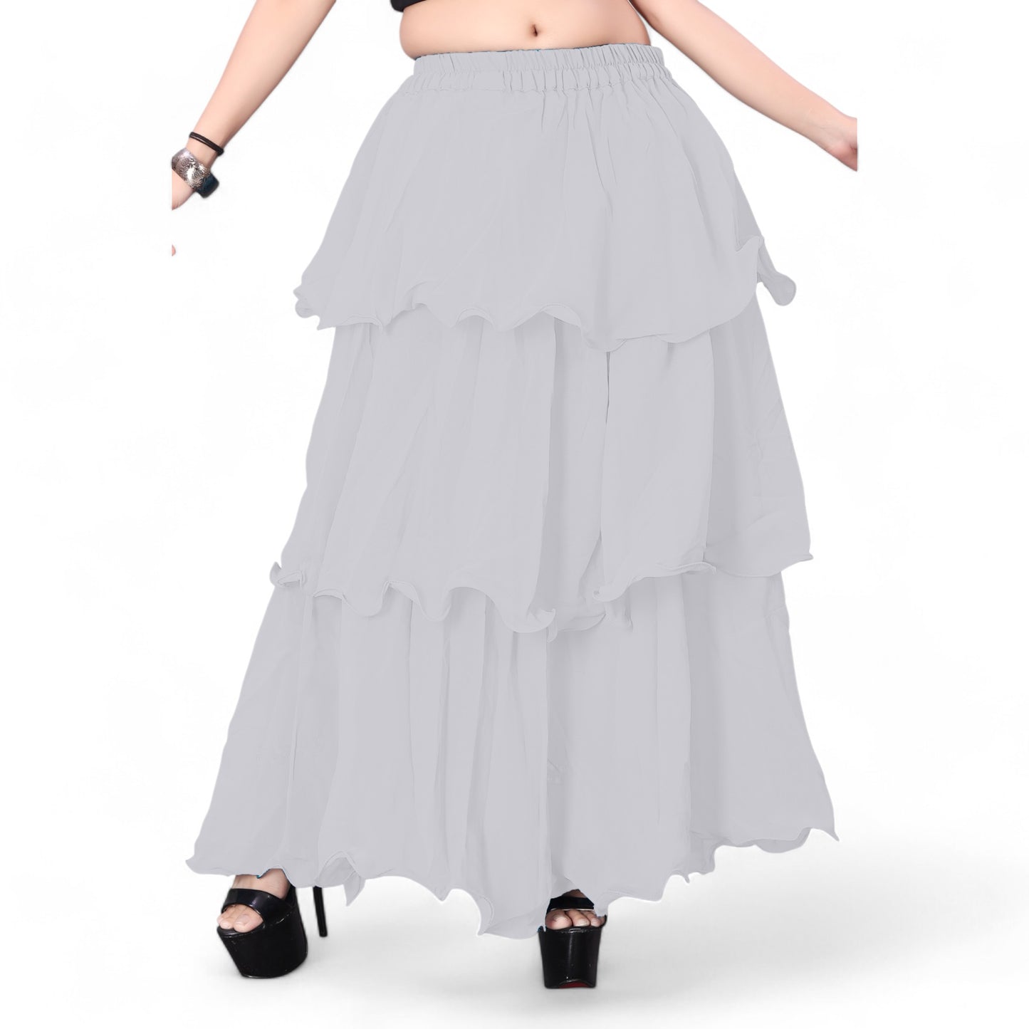 Chiffon 3 Layer Belly Dance Skirt C3- Regular Size 2