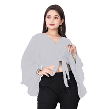 Elegant Chiffon Ruffle Crop Top | Belly Dance Practice & Performance Wear C10