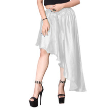 Satin Asymmetrical High low Skirt Skirt  S6-Regular Size 3