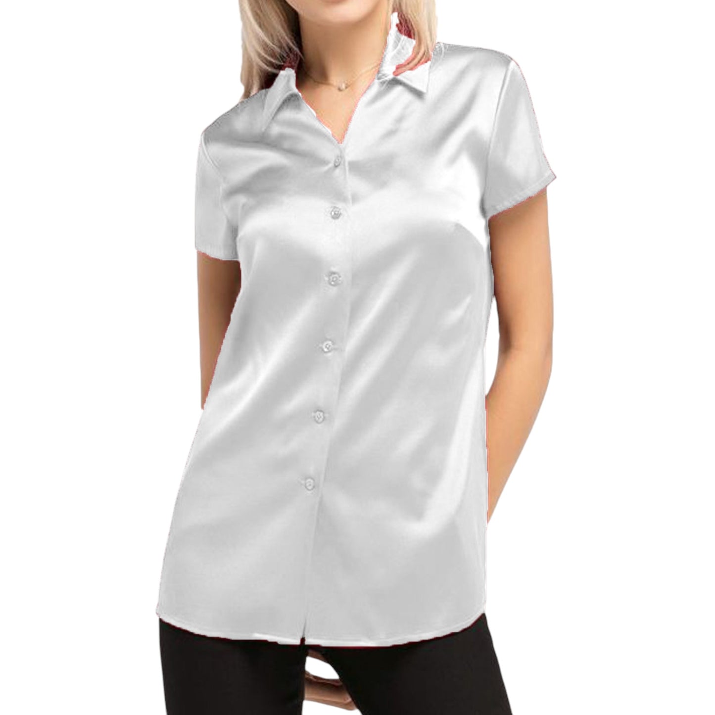 Satin Short Sleeve Shirt S118 - Regular Size 3