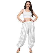 Fluroscent Green Satin Boohoo Harem Pants, vibrant neon dance trousers.