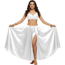 Satin Half Circle Dance Skirt | Side Slit Flow S-3XL | 41 Colors S15