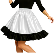 Satin Mini Skirt w/ Black Frill | Party Wear S-3XL | 41 Colors S41