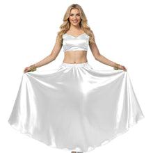 Satin Half Circle Belly Dance Skirt | Elegant Flow S-3XL | 41 Colors S9