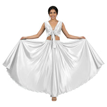 Fluroscent Pink Satin Skirt Set, neon dance costume.