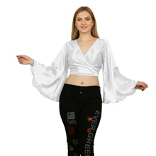 Fluroscent Green Satin Ruffle Crop Top, vibrant neon adjustable blouse.