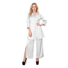 Fosse Satin Shirt & Palazzo Set, unique satin outfit color.