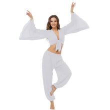 Ultimate Chiffon Belly Dance Costume Set (S-5XL) - 2PC Harem Pant & Ruffle Top | 30 Colors C29